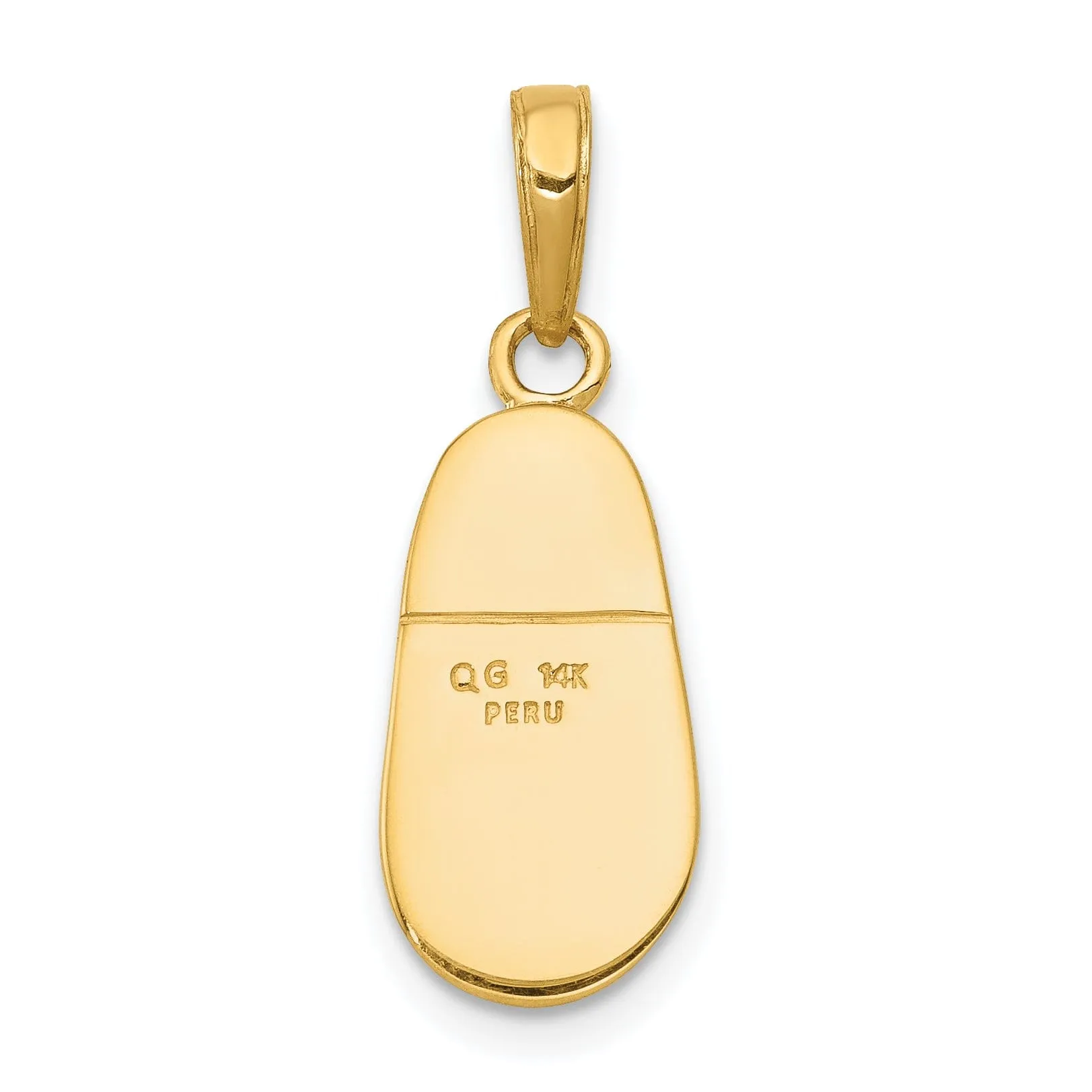 14k Yellow Gold 3-D Baby Shoe with Bow Pendant.