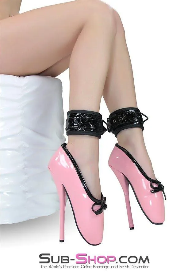 1804DL      Black Diamond Padded Ankle Bondage Cuffs with Black Hardware