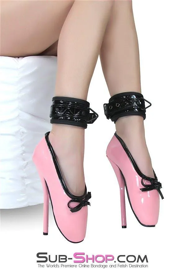 1804DL      Black Diamond Padded Ankle Bondage Cuffs with Black Hardware