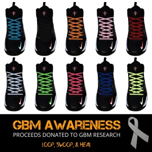 40" Round Athletic Laces for GBM Awareness