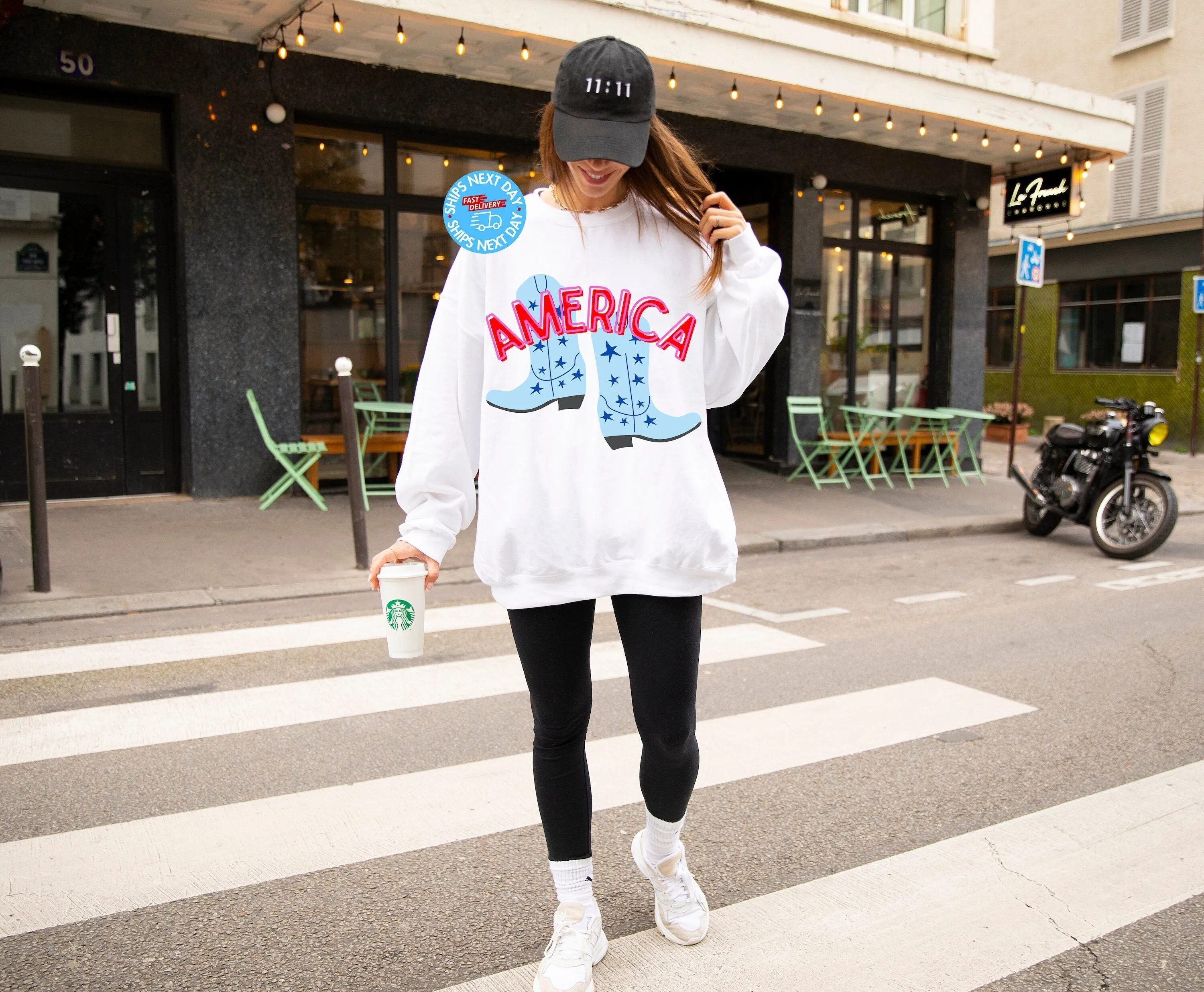 4th of July Cowgirl Boots America Sweatshirt