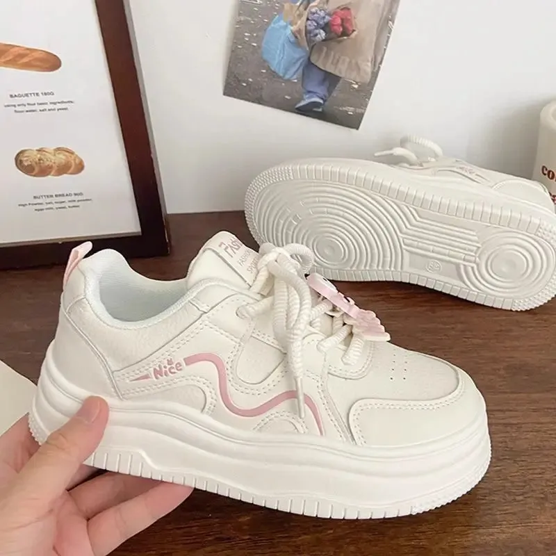 ADVBRIDGE  -  Cartoon Style Skateboard Shoes Thick Sole Versatile Womens Casual Shoes Breathable Shallow Lightweight Shoes for Ladies