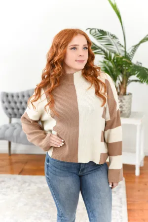 Avery Striped Colorblock Knit Sweater