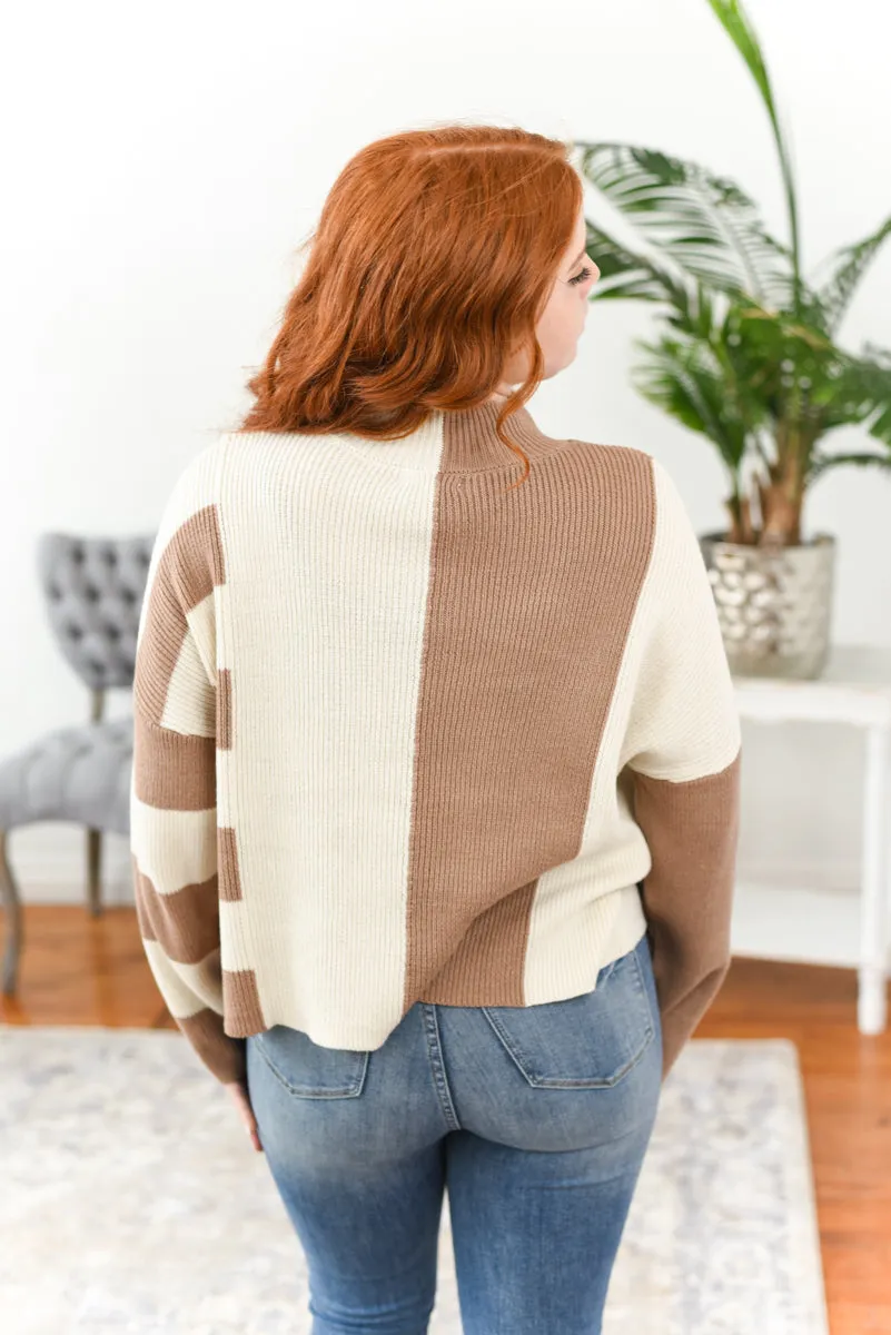 Avery Striped Colorblock Knit Sweater
