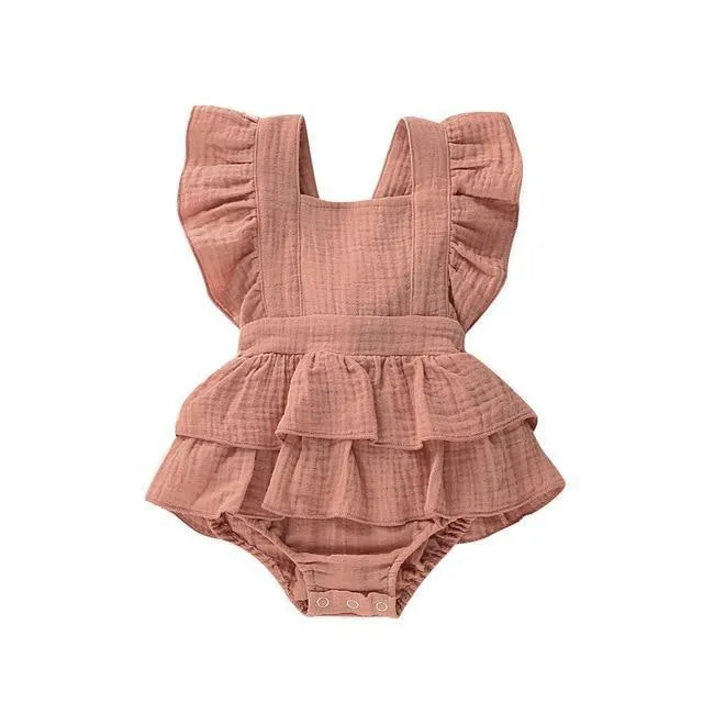 Back Bow Ruffle Romper