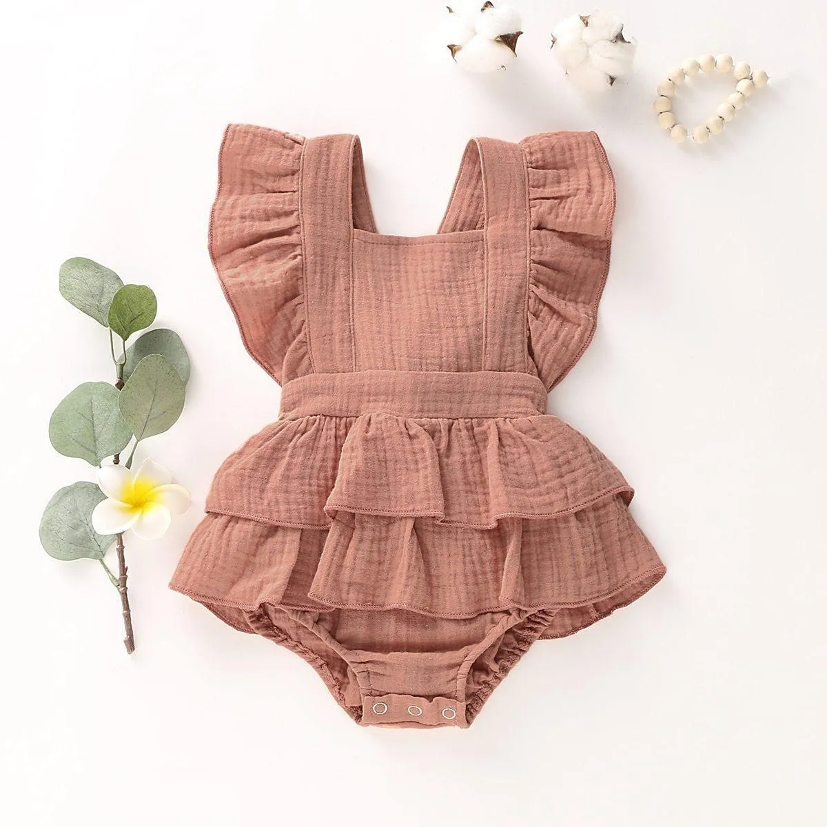 Back Bow Ruffle Romper