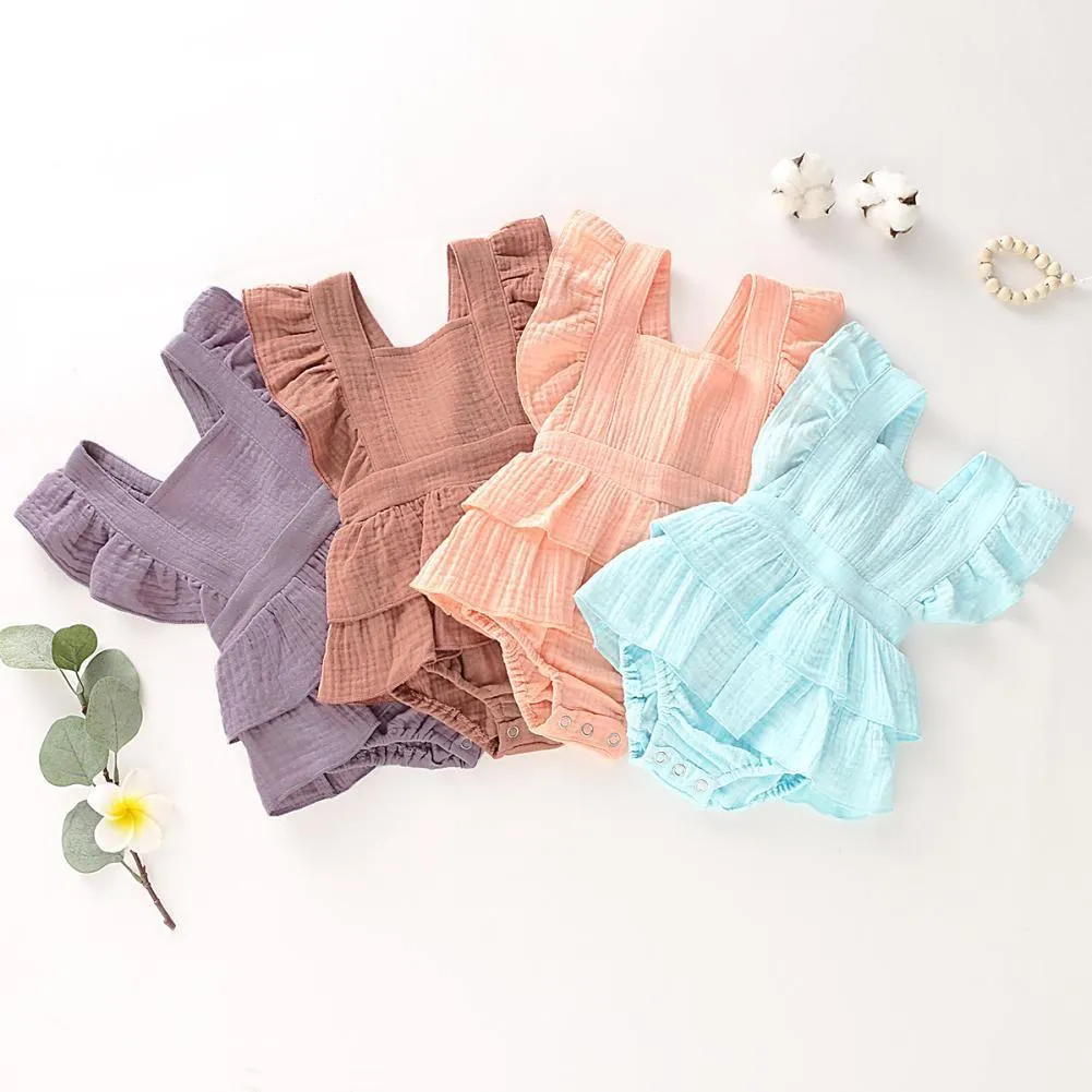 Back Bow Ruffle Romper