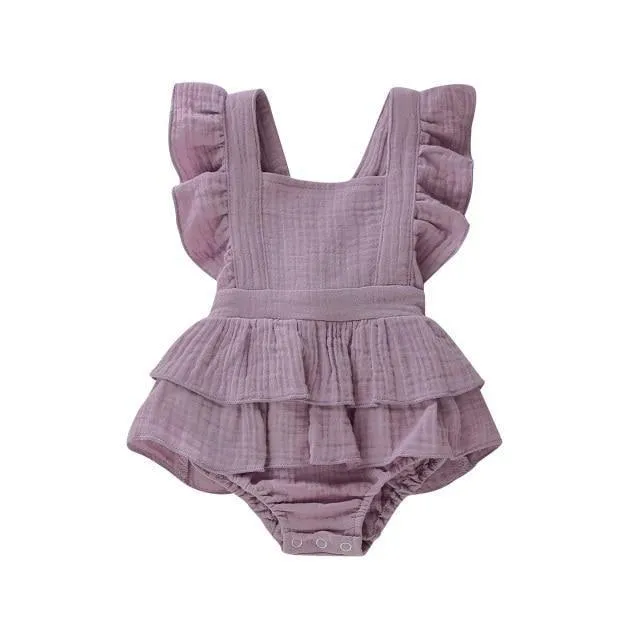 Back Bow Ruffle Romper