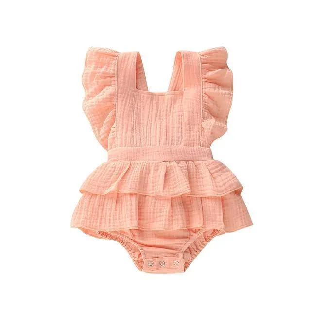 Back Bow Ruffle Romper