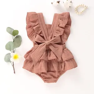 Back Bow Ruffle Romper
