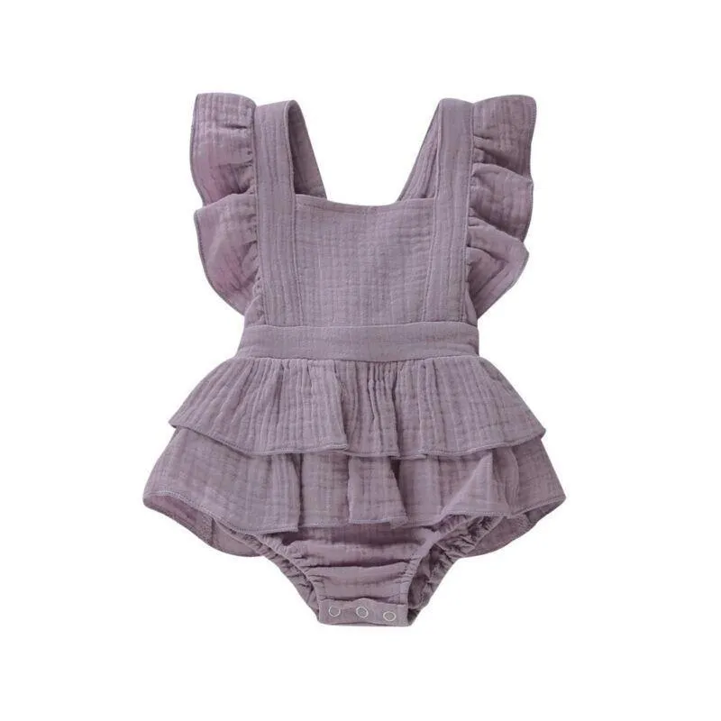 Back Bow Ruffle Romper