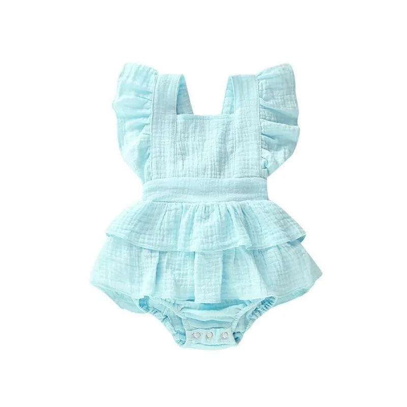 Back Bow Ruffle Romper