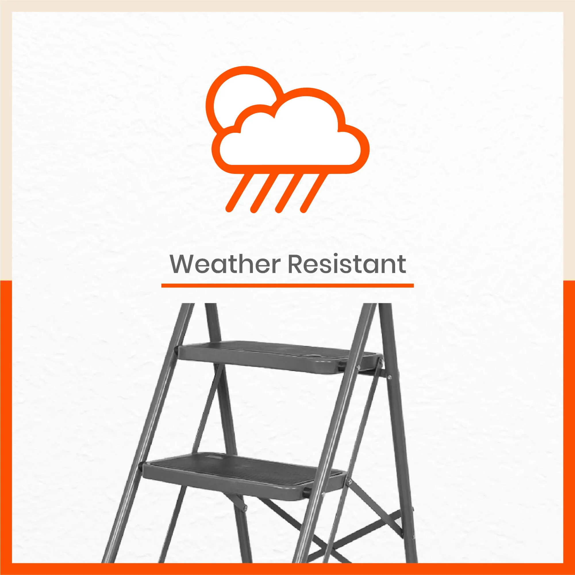 Bathla Boost 3 - Step Foldable Steel Ladder For Home