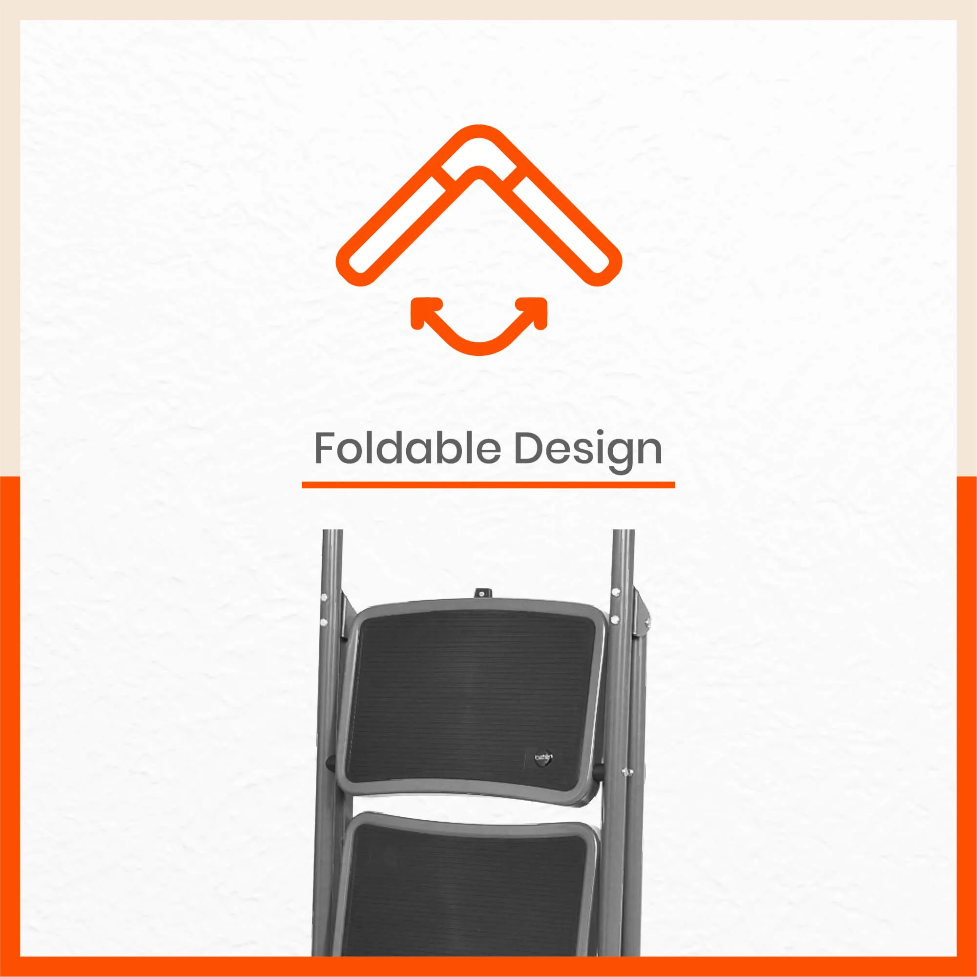 Bathla Boost 3 - Step Foldable Steel Ladder For Home