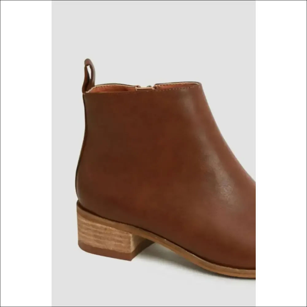 Beast Fashion PU Leather Block Heel Boots
