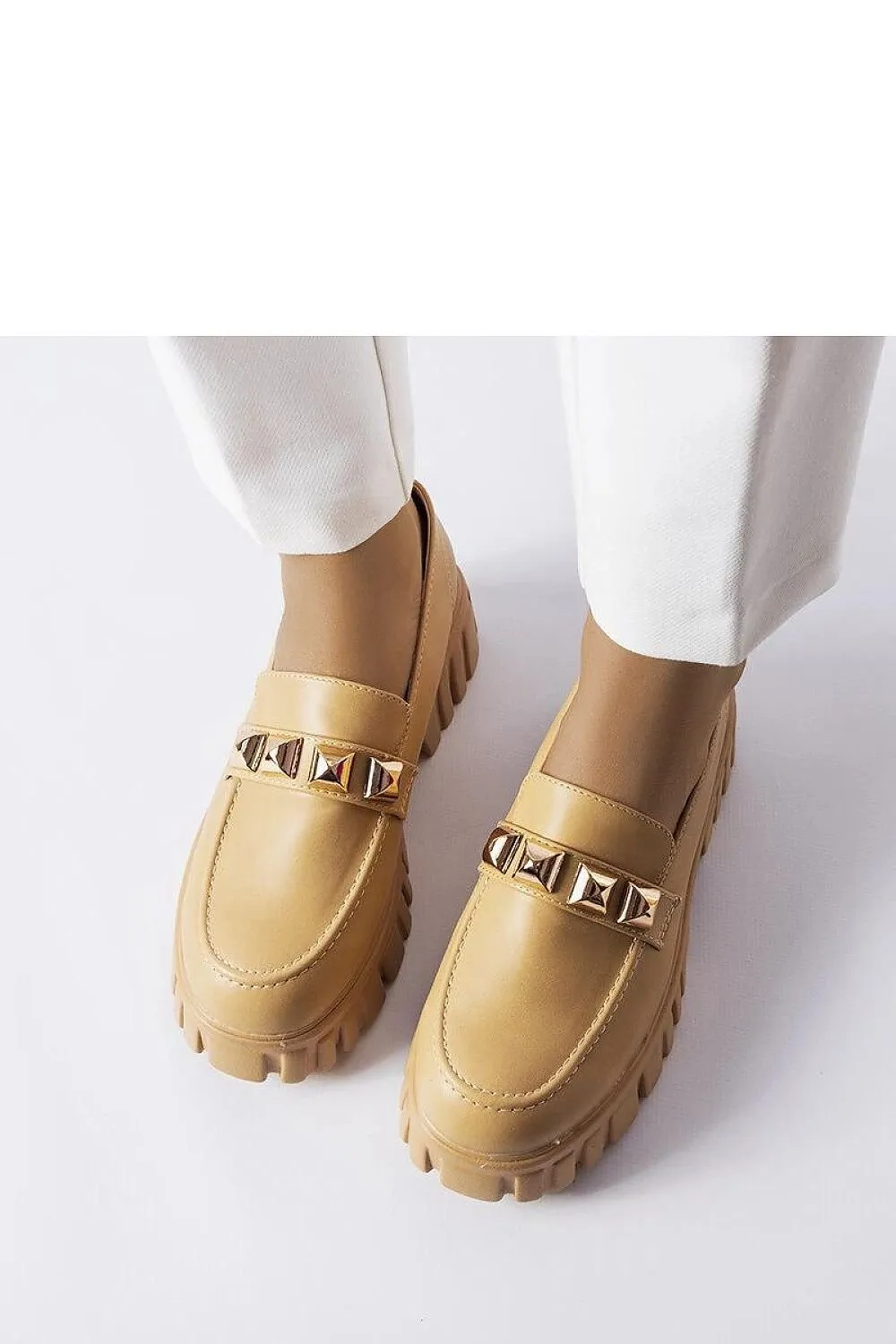 Beige platform moccasins from Frisco