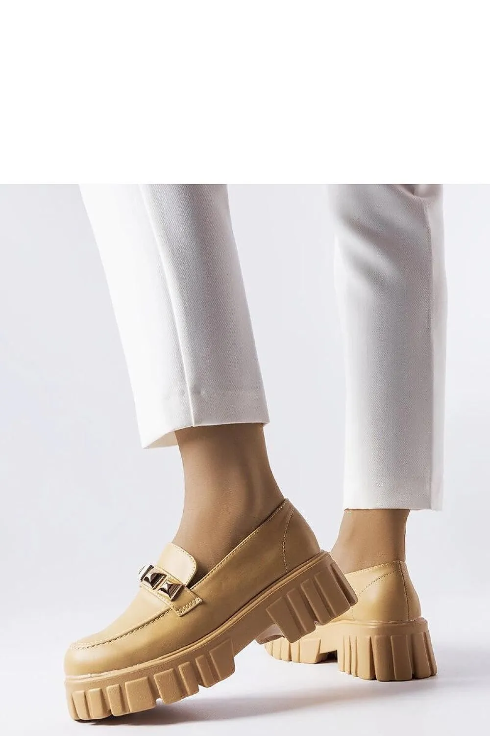 Beige platform moccasins from Frisco