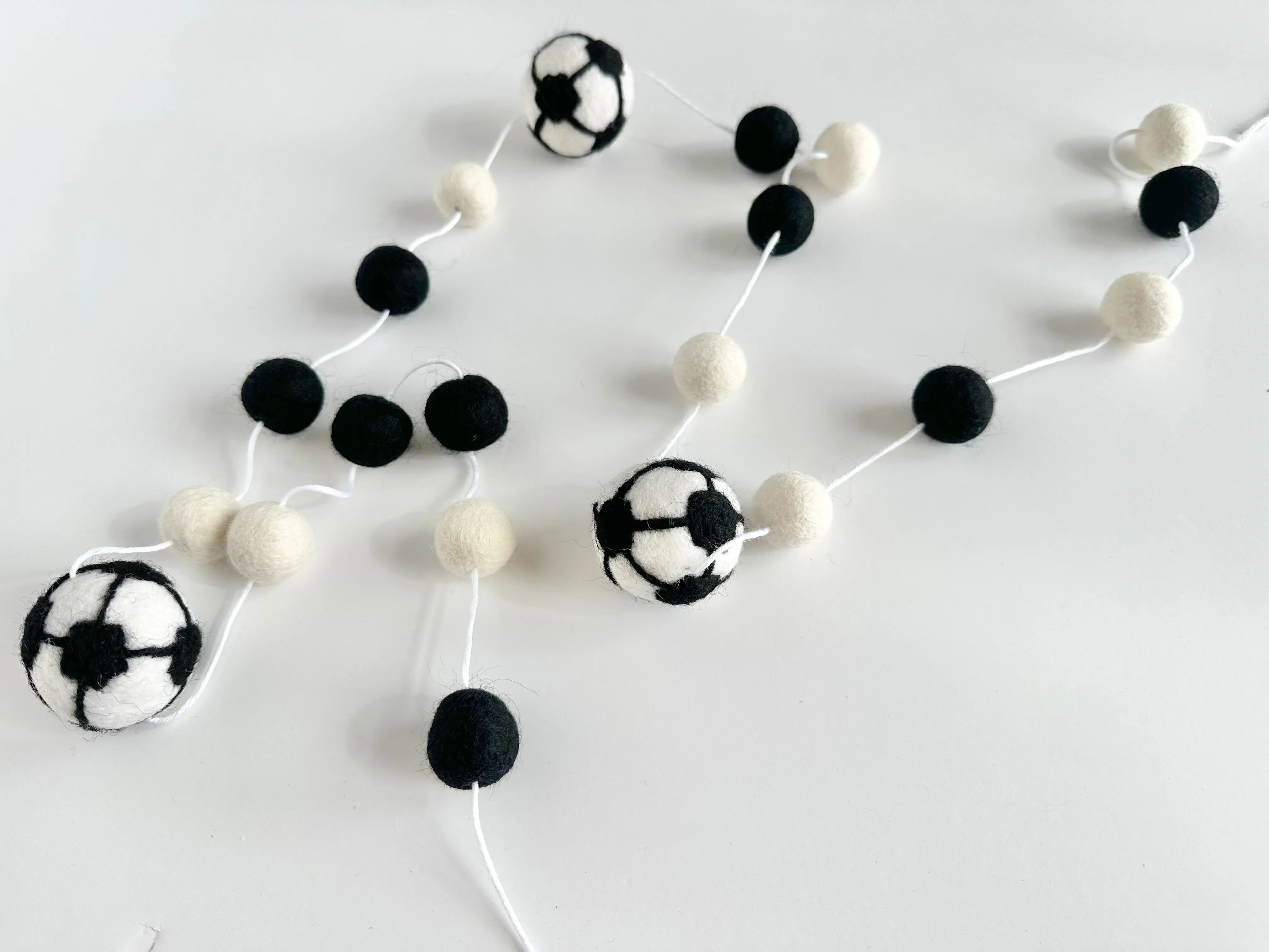 Black & White Soccer Garland