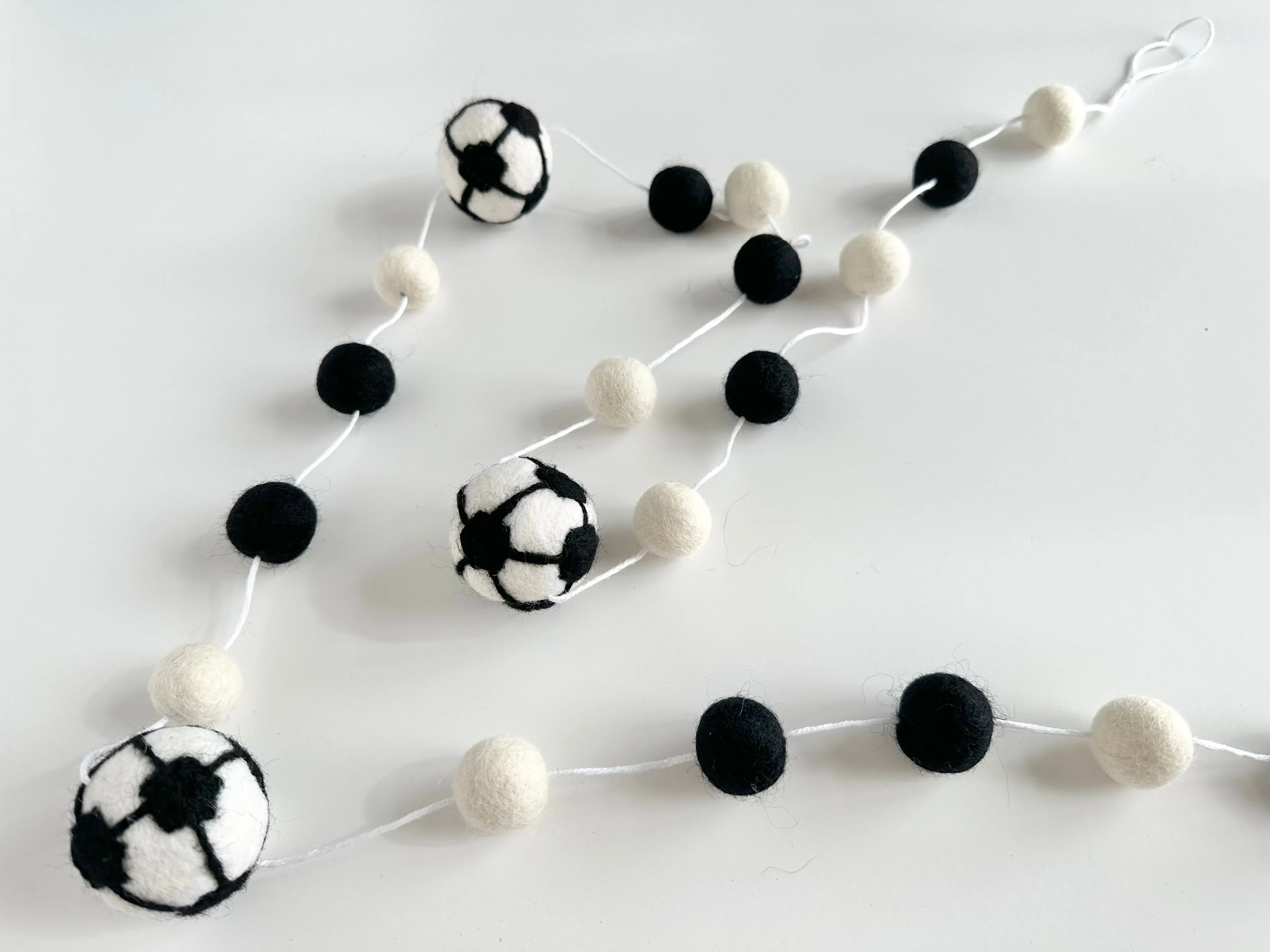 Black & White Soccer Garland