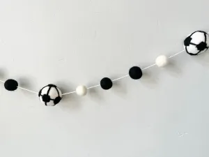 Black & White Soccer Garland