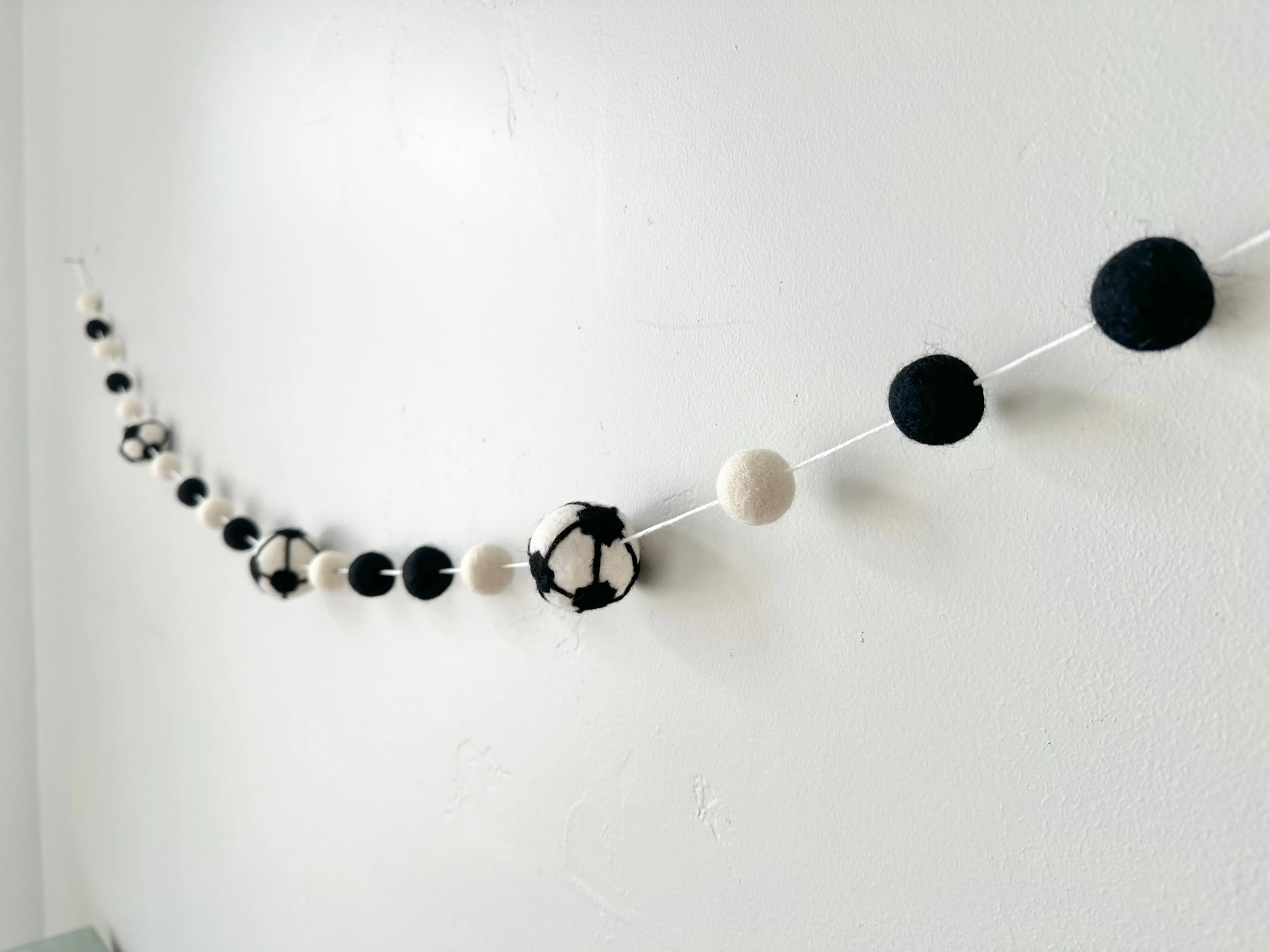 Black & White Soccer Garland