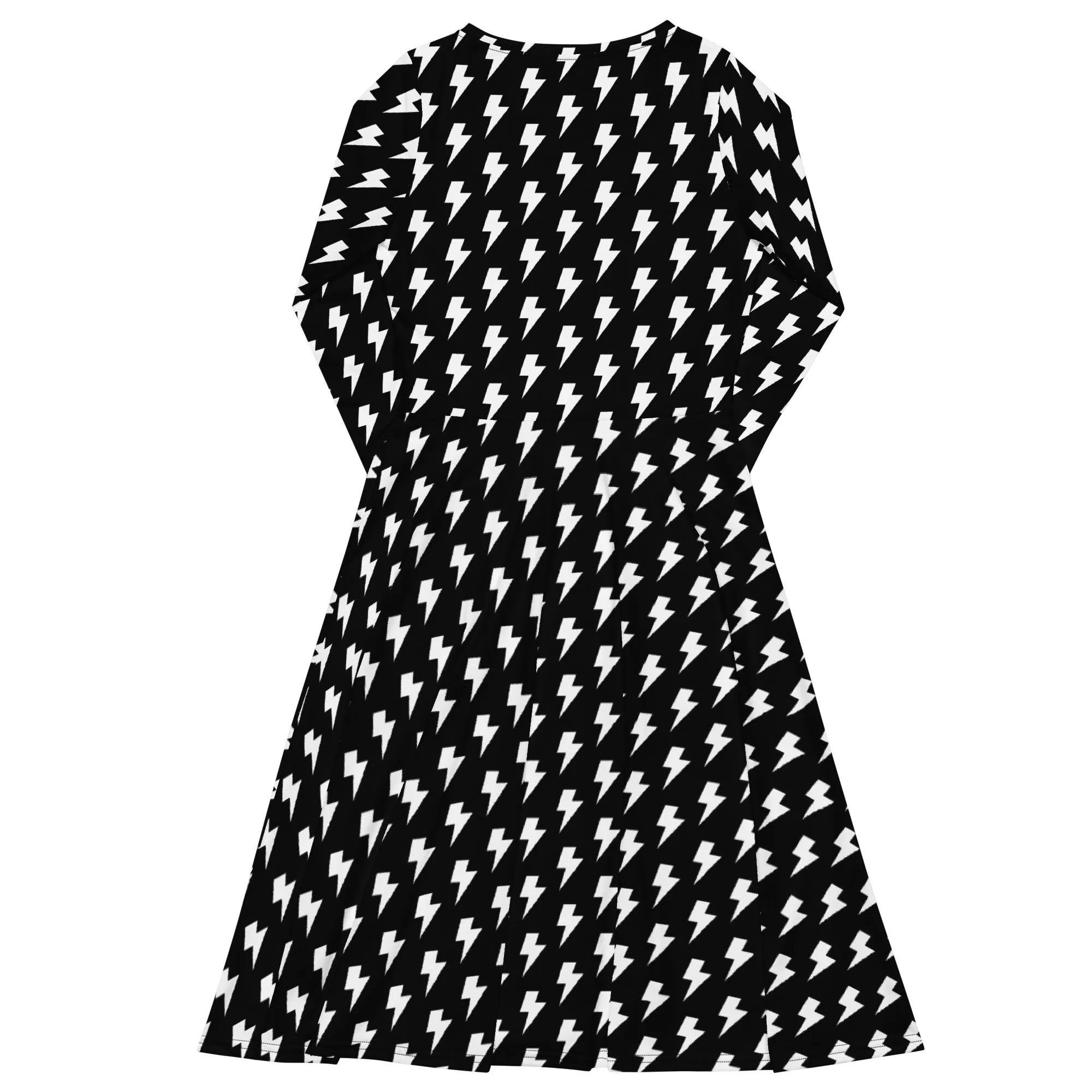 Black and White Lightening Long Sleeve Dress
