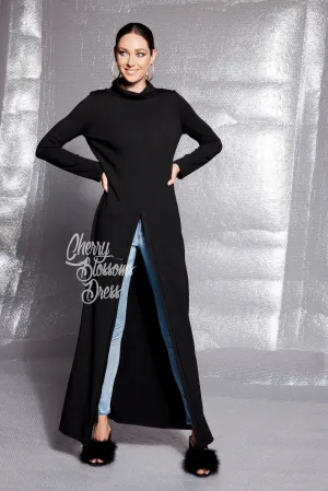 Black Knitted Tunic Dress