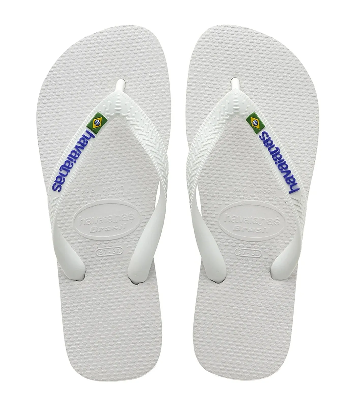 Brazil Logo Flip Flops - White