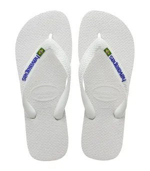 Brazil Logo Flip Flops - White