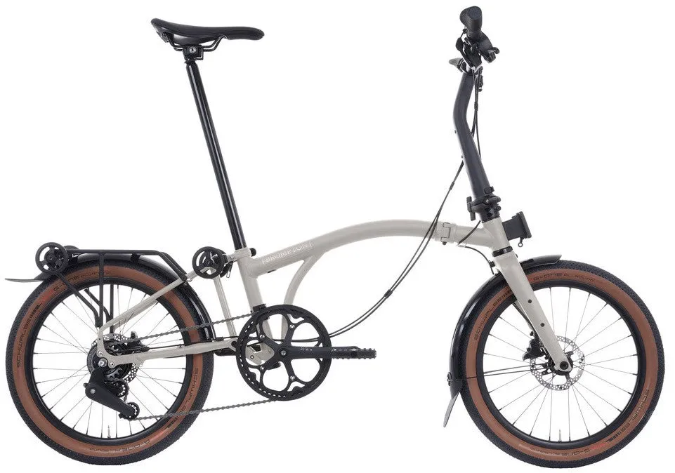 Brompton G Line with Rack Large Folding Bike - Traildust White