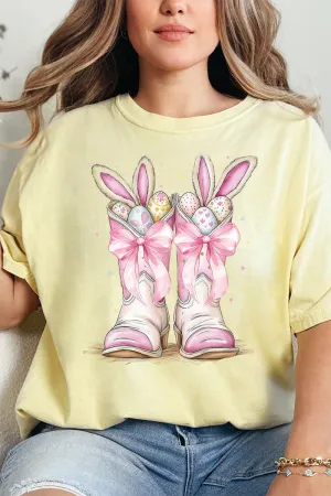Bunny Bow Boots Comfort Colors Adult Ring-Spun Cotton Tee