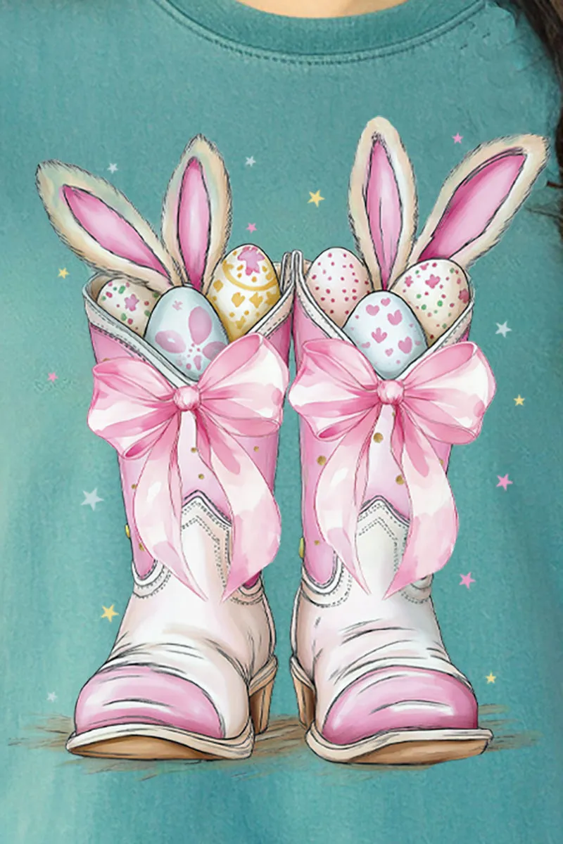 Bunny Bow Boots Comfort Colors Adult Ring-Spun Cotton Tee