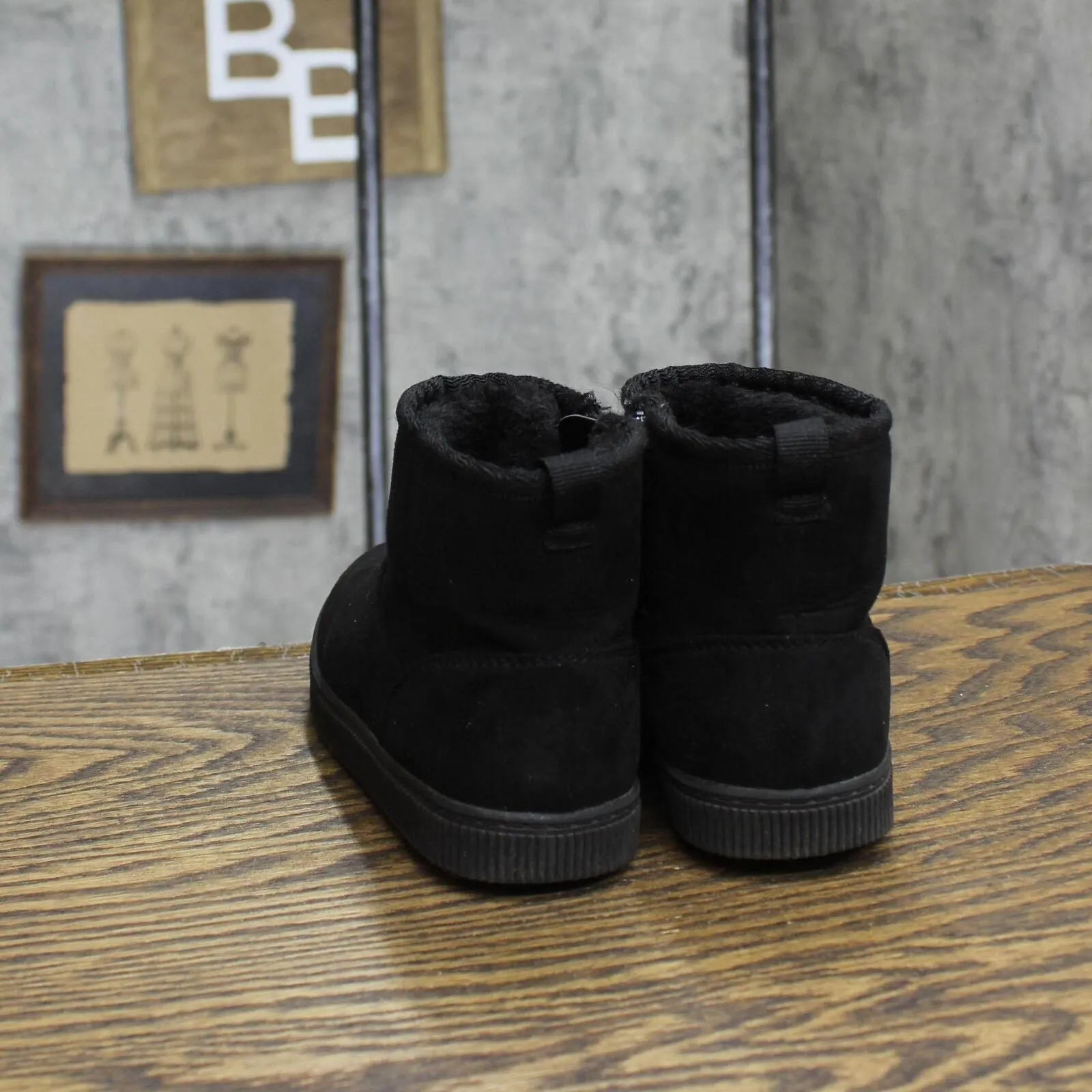 Cat & Jack Toddler Girls Arlo Zipper Shearling Style Boots ARL0 Black 12T