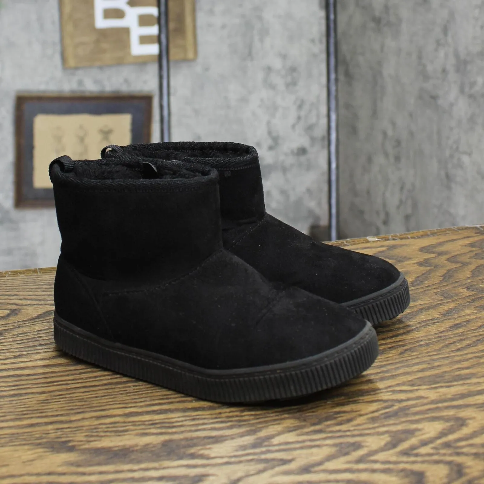 Cat & Jack Toddler Girls Arlo Zipper Shearling Style Boots ARL0 Black 12T