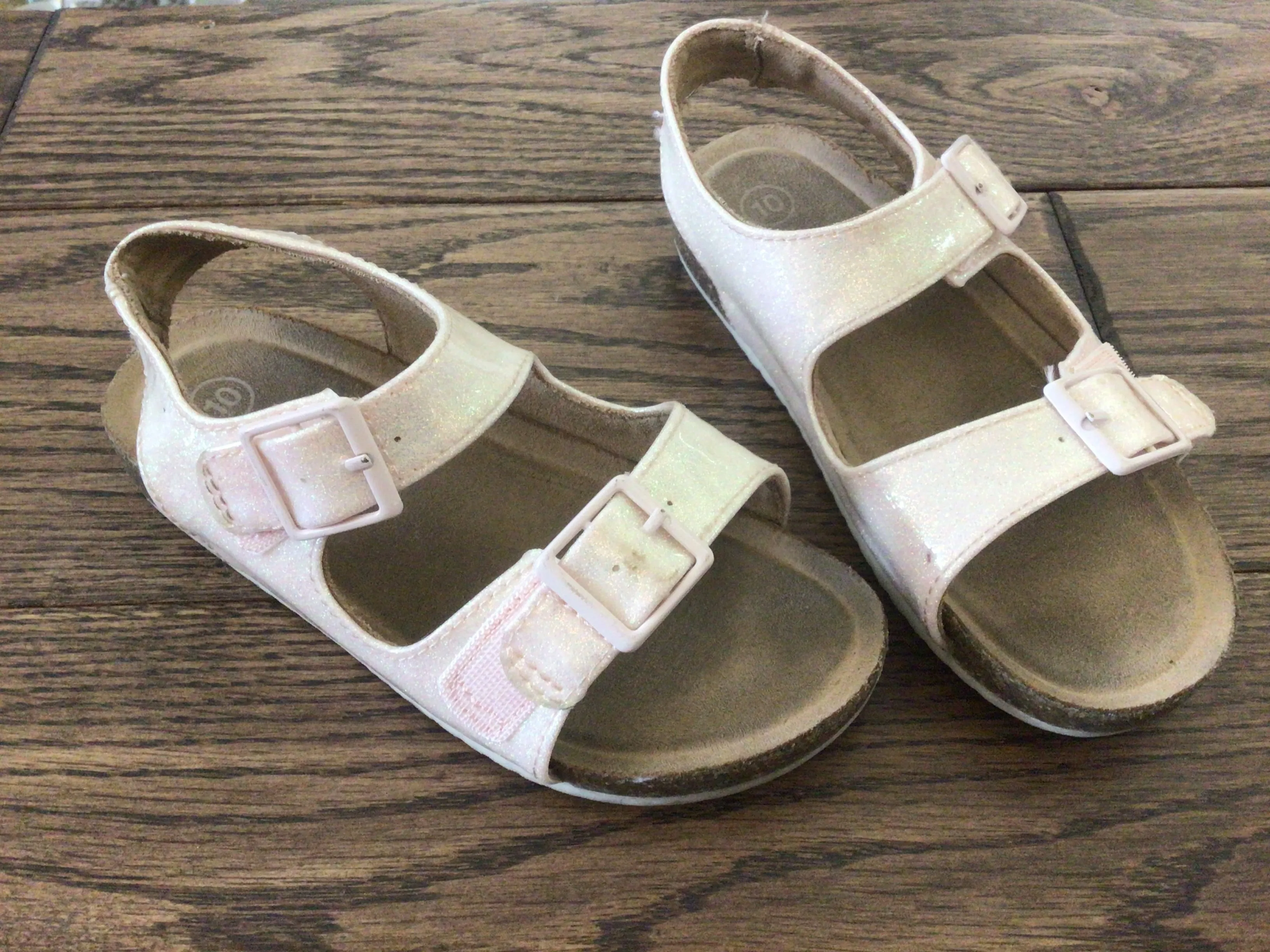 Cat&Jack pink sparkly sandals-10