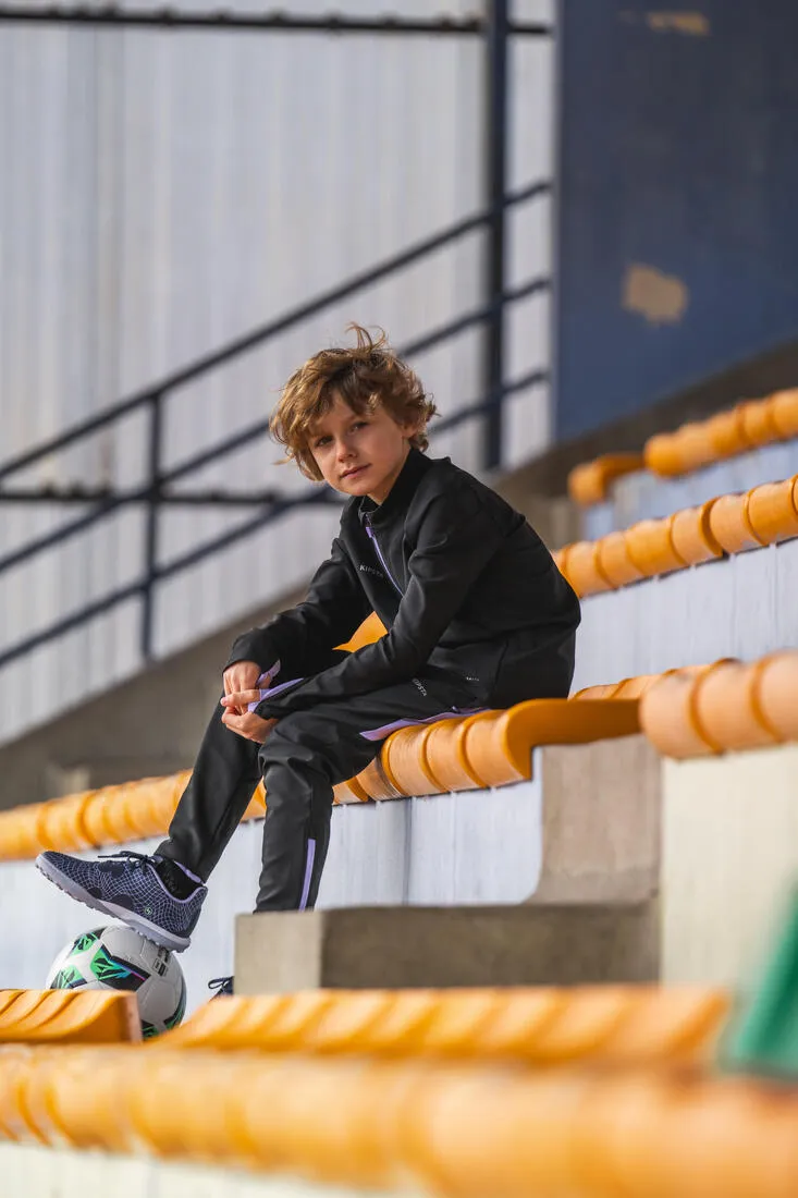 CHAUSSURES DE FOOTBALL ENFANT A LACETS VIRALTO I TURF TF ORANGE ET