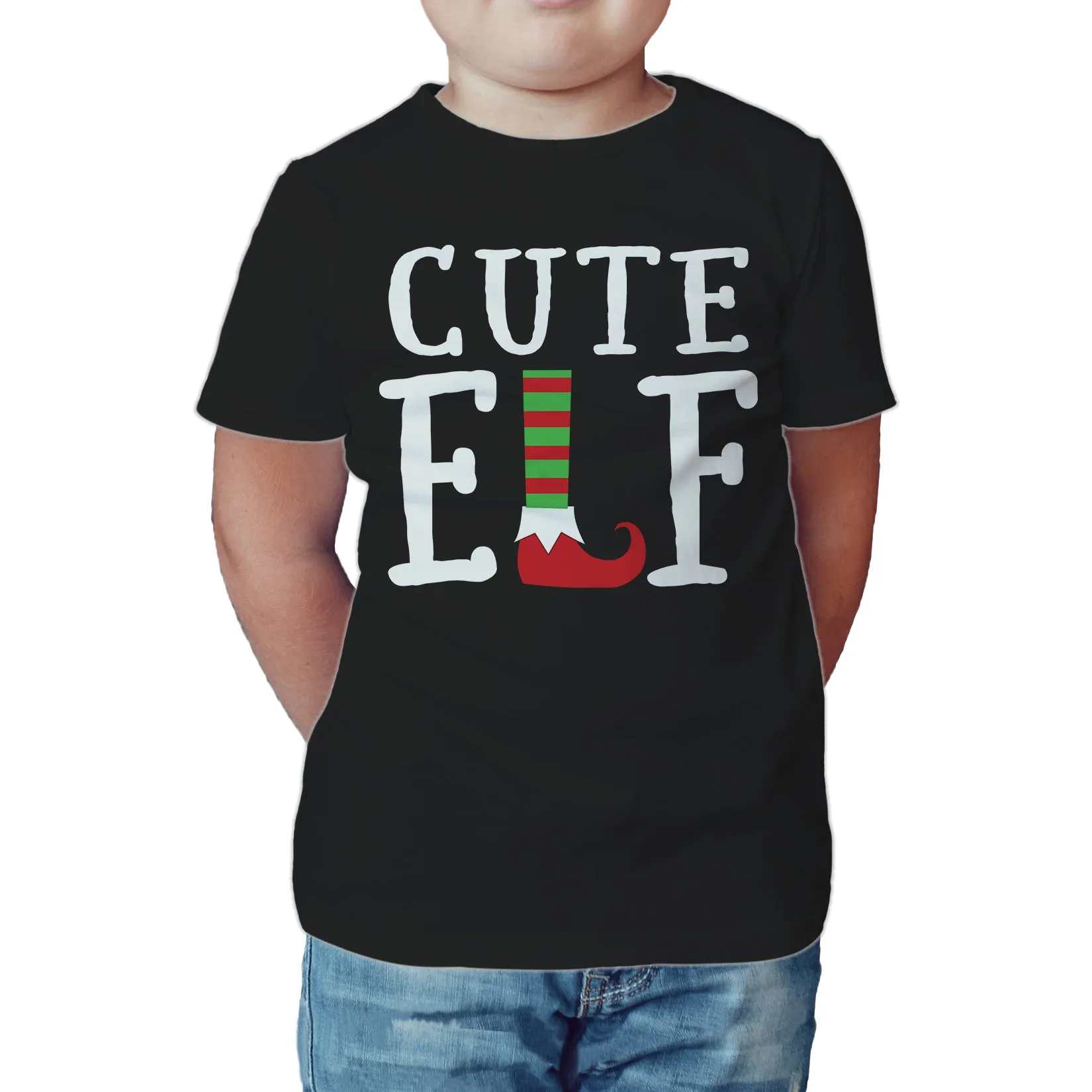 Christmas Elf Squad Cute Shoes Meme Funny Matching Family Kid's T-Shirt