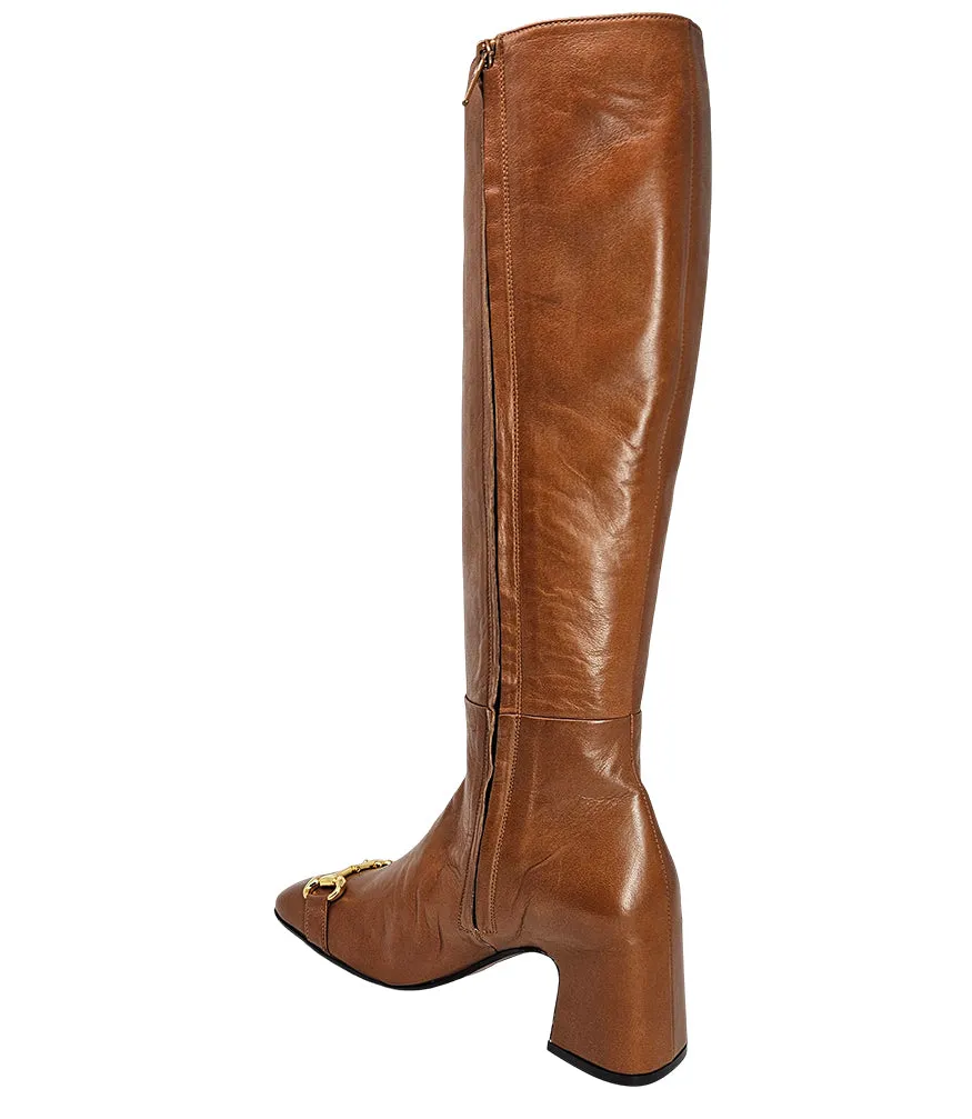 Cognac Tall Lock Boot