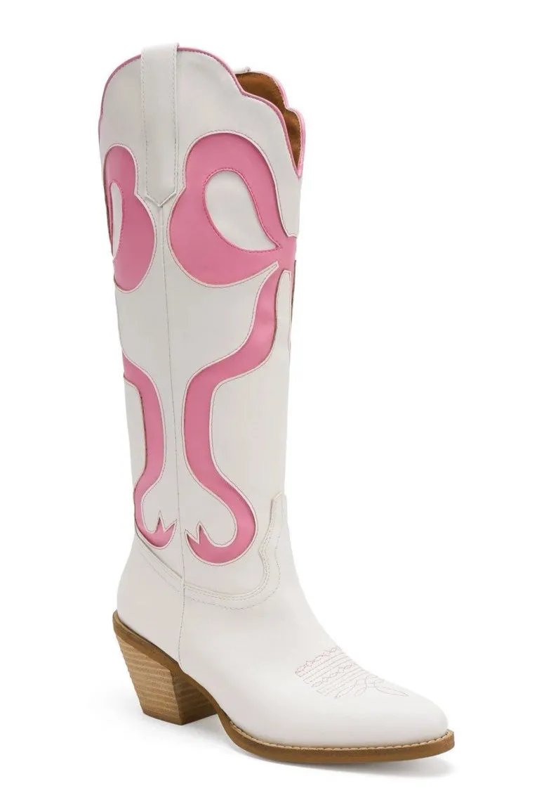 Coquette Bow Cowboy Boots- Pink