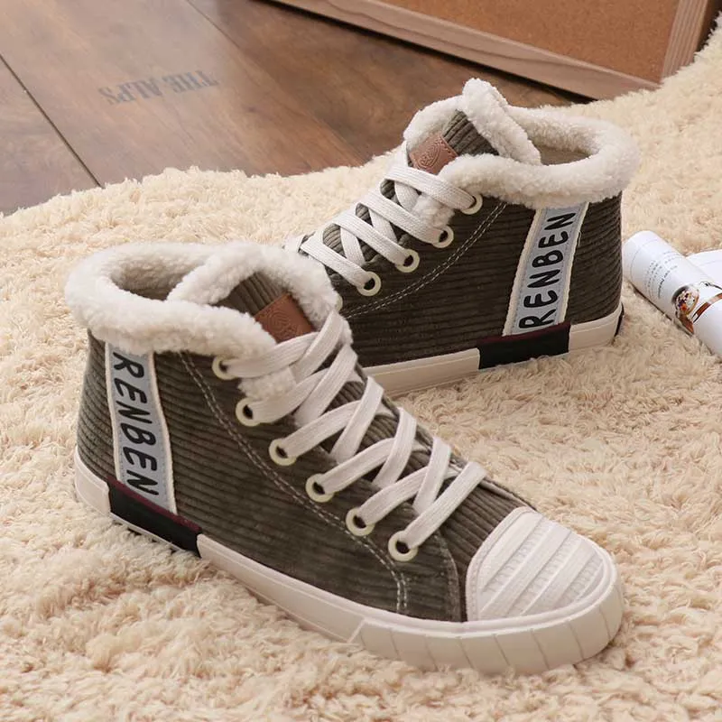 Corduroy Fleece Warm Trendy Winter Women's Boots