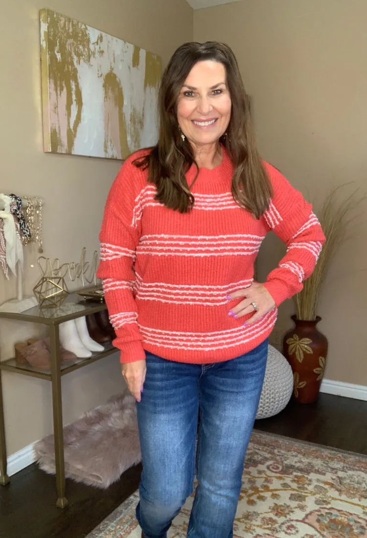 Cozy Textured Stripe Sweater