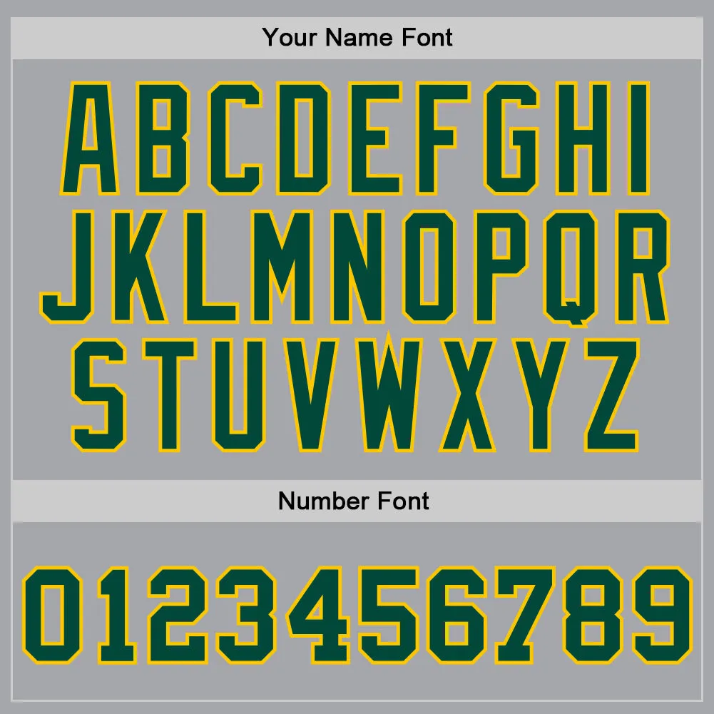Custom Gray Green-Gold Authentic Throwback Basketball Jersey