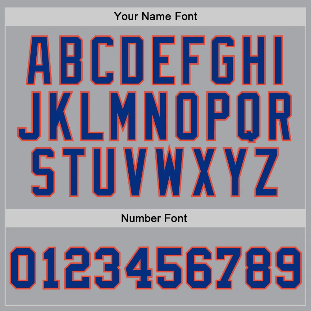 Custom Gray Royal-Orange Authentic Throwback Basketball Jersey