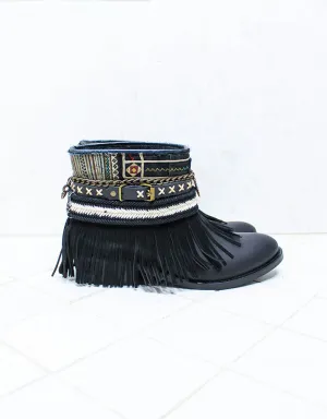 Custom Made Boho Boots in Black | SIZE 40