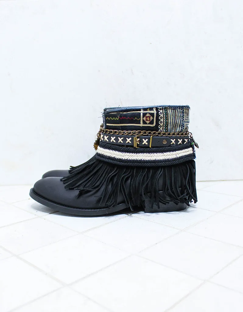 Custom Made Boho Boots in Black | SIZE 40