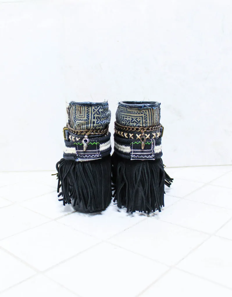 Custom Made Boho Boots in Black | SIZE 40