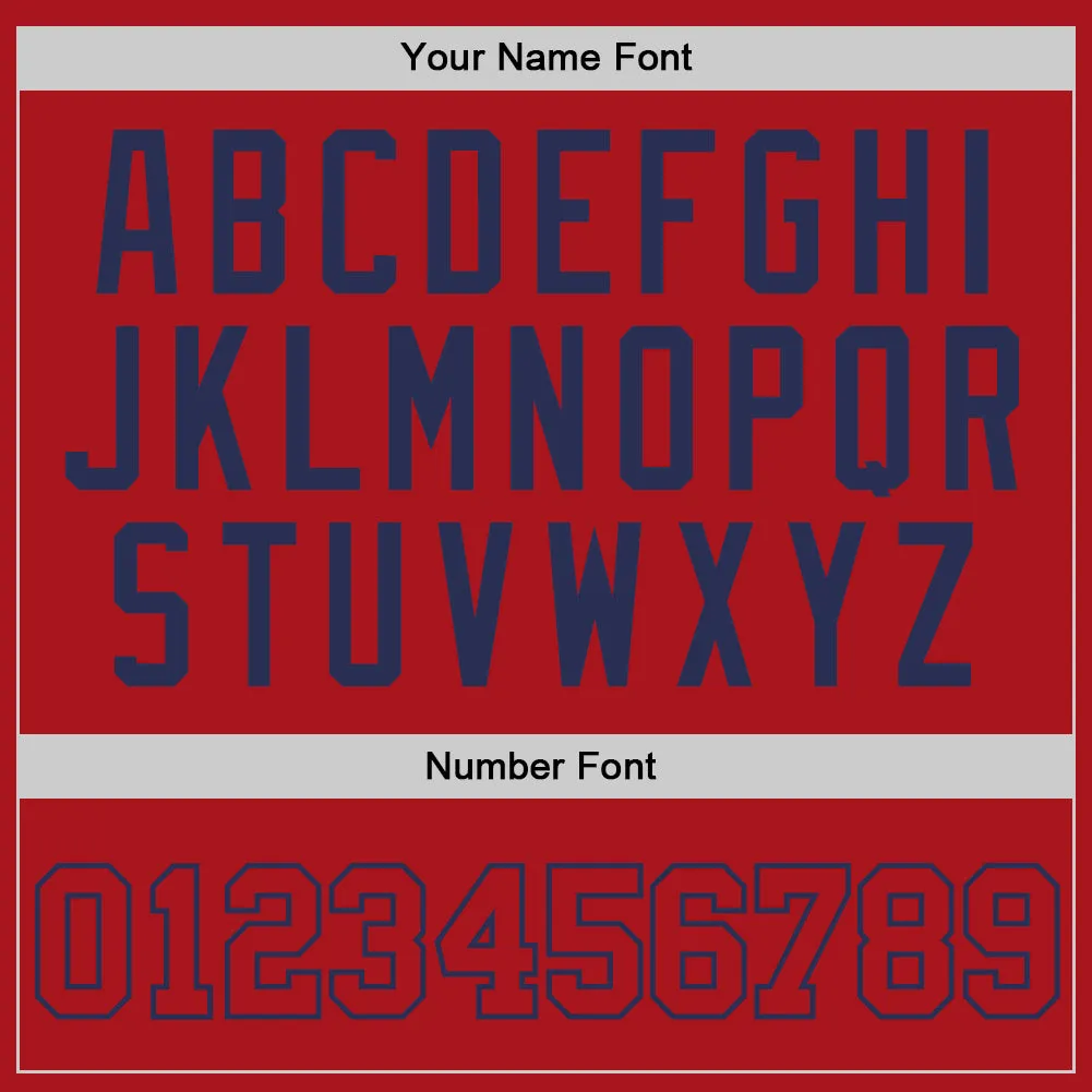 Custom Red Red-Navy Authentic Throwback Basketball Jersey