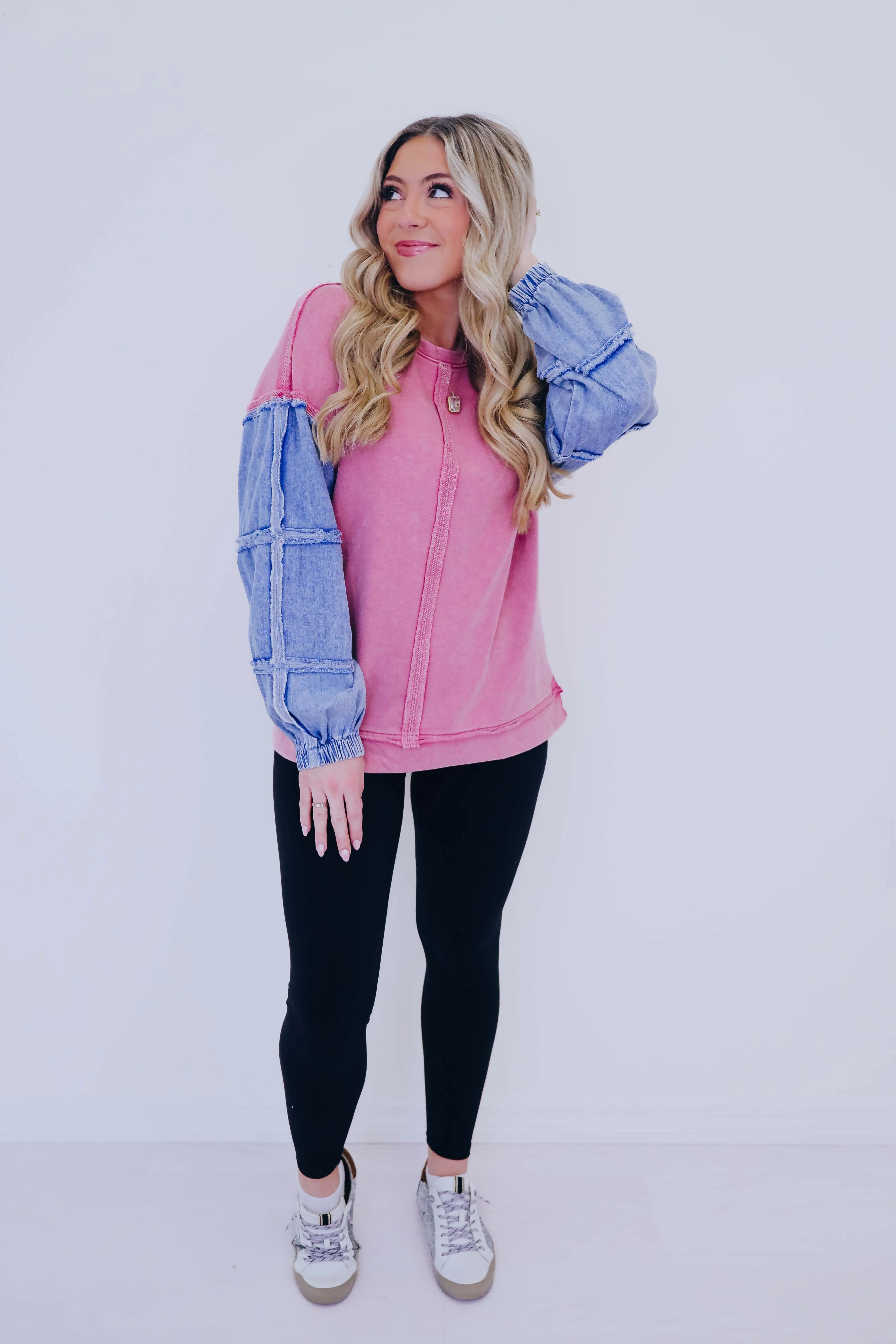 Dixie Denim Sleeve Top - 3 Colors