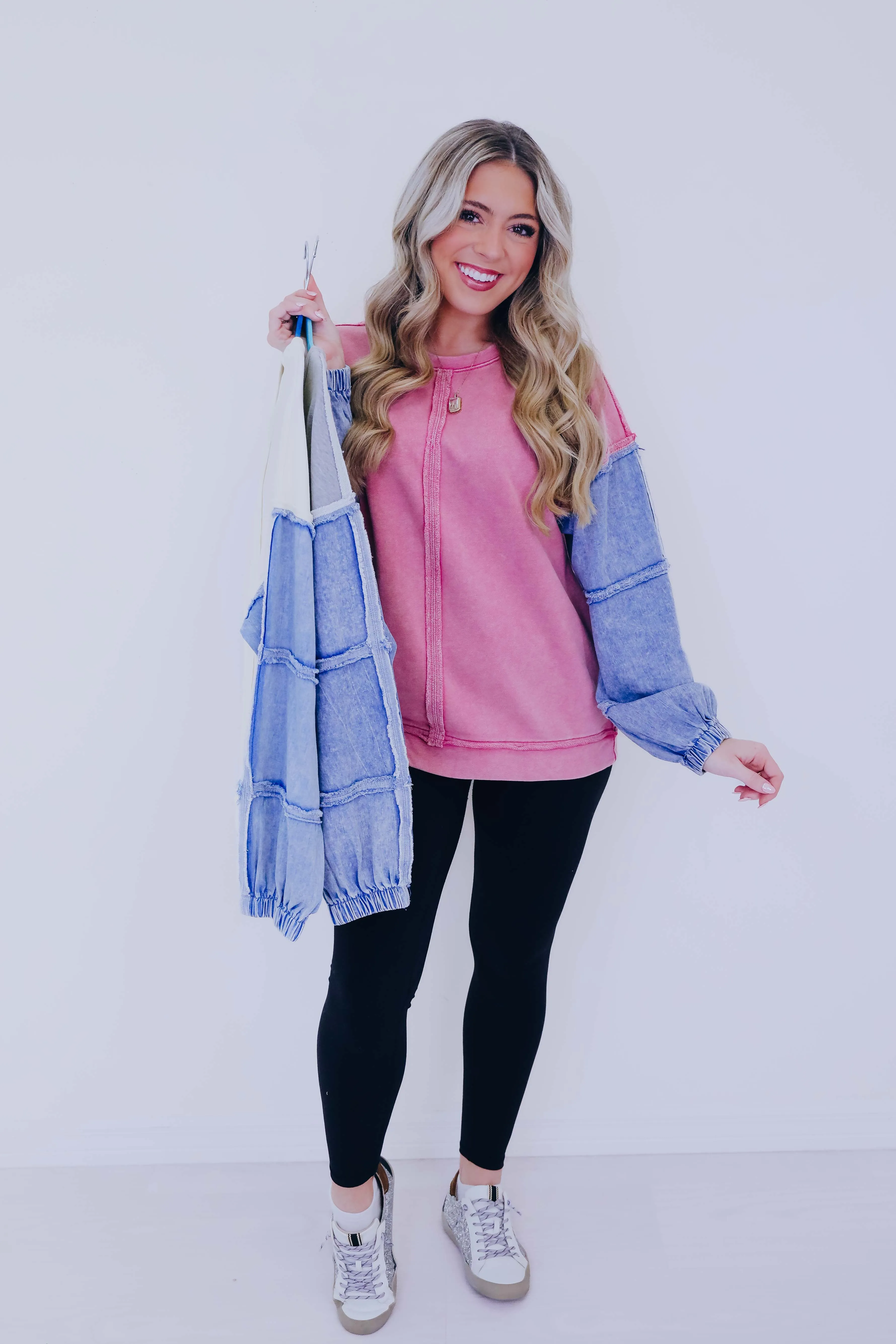 Dixie Denim Sleeve Top - 3 Colors