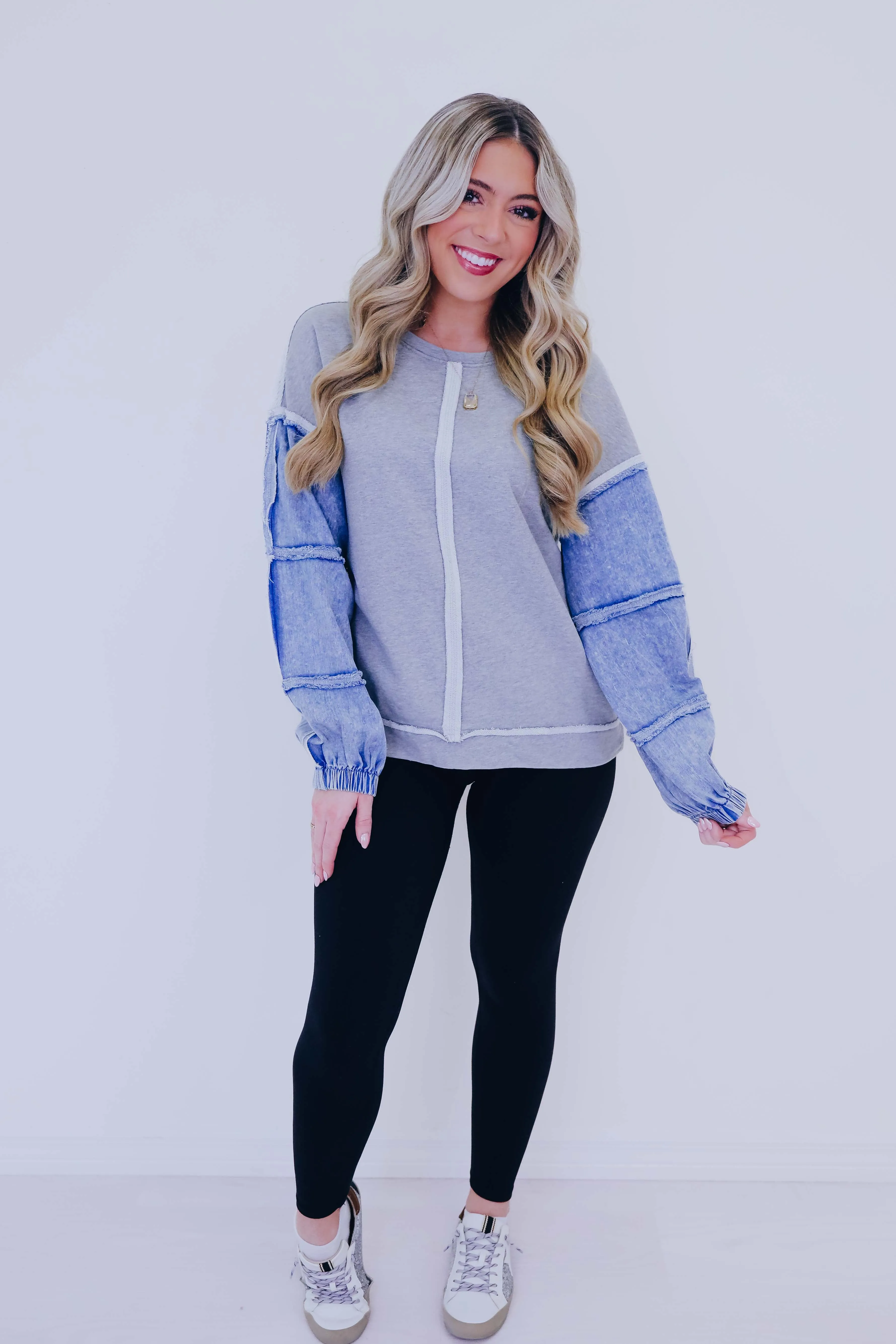 Dixie Denim Sleeve Top - 3 Colors